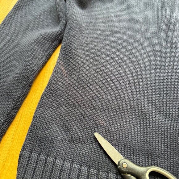 Tommy Hilfiger Jeans M Navy Blue Cotton Cable Knit Full Zip Cardigan Sweater - Picture 16 of 16